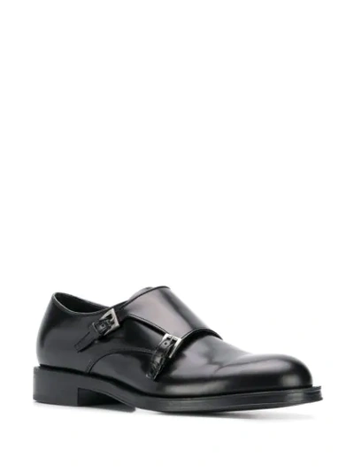 Shop Prada Double-buckle Monk Shoes In Black