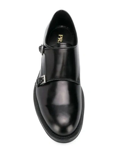 Shop Prada Double-buckle Monk Shoes In Black