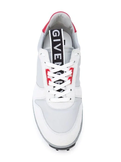 Shop Givenchy White, Grey And Black Tr3 Logo Nylon And Suede Leather Sneakers
