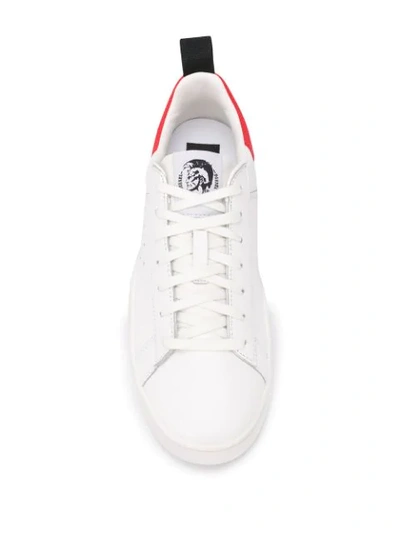 Shop Diesel Low Top Mohawk Logo Sneakers  In White