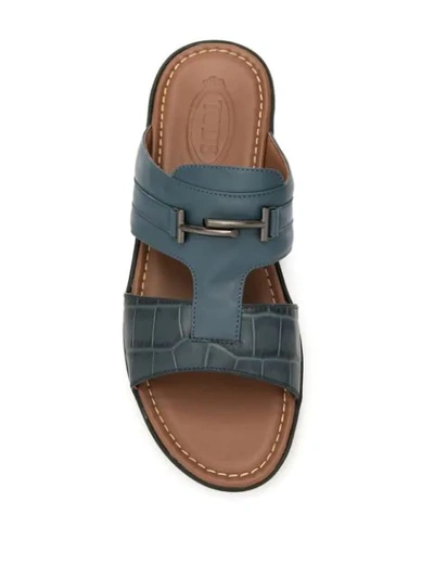 Shop Tod's Slip-on Sandals In Blue
