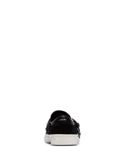 AMIRI BLACK BANDANA CHAIN STRAP SLIP-ON SUEDE SNEAKERS - 黑色