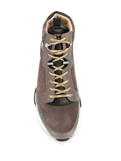 Shop Zespà Fabric Mix Sneakers In Grey