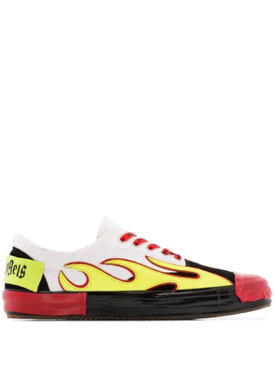 Shop Palm Angels Flame Low-top Sneakers In Multicolour