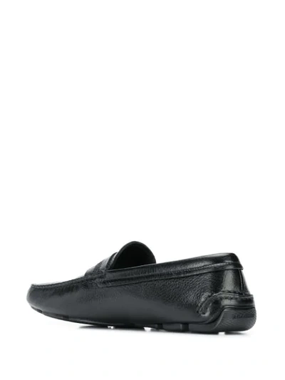 Shop Giorgio Armani Slip On Loafers In Black