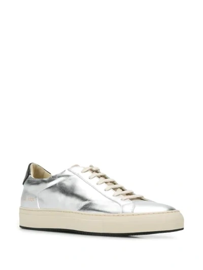 Common Projects Low-top Metallic Trainers In Silver