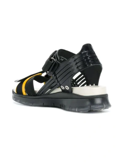 Shop Toga Virilis Woven Strap Sandals In Black