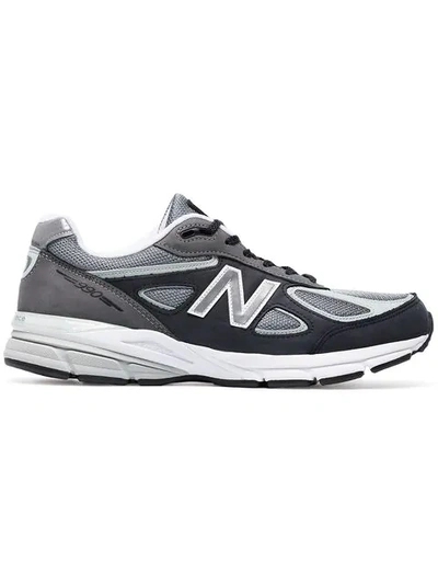 grey 990v4 lace-up sneakers