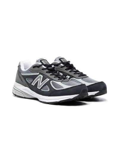 grey 990v4 lace-up sneakers