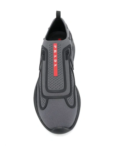 Shop Prada America's Cup Sneakers In Grey