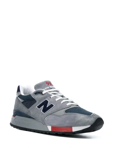 Shop New Balance Logo Patch Low Top Sneakers In Grey