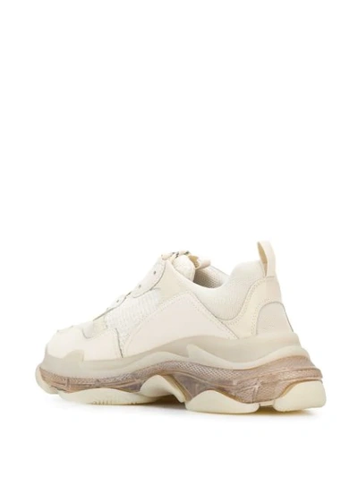 Shop Balenciaga Triple S Clear Sole Sneakers In Neutrals