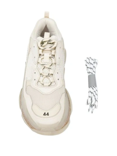 Shop Balenciaga Triple S Clear Sole Sneakers In Neutrals