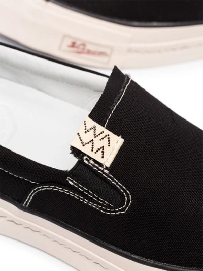 Shop Visvim Skagway Slip-on Sneakers In Black