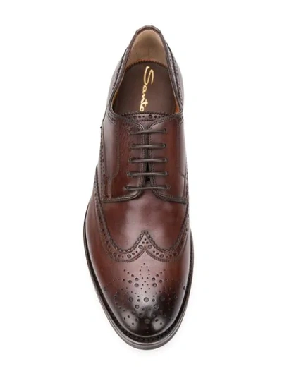 Shop Santoni Classic Brogues - Brown