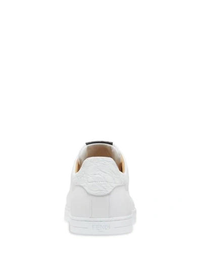 Shop Fendi Bag Bugs Eye Sneakers In White