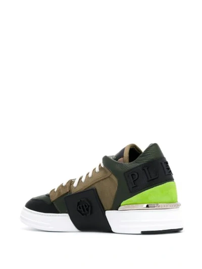 Shop Philipp Plein Colour-block Sneakers In Green