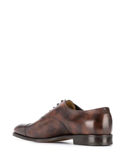 Shop John Lobb Burnished Oxford Shoes In Brown