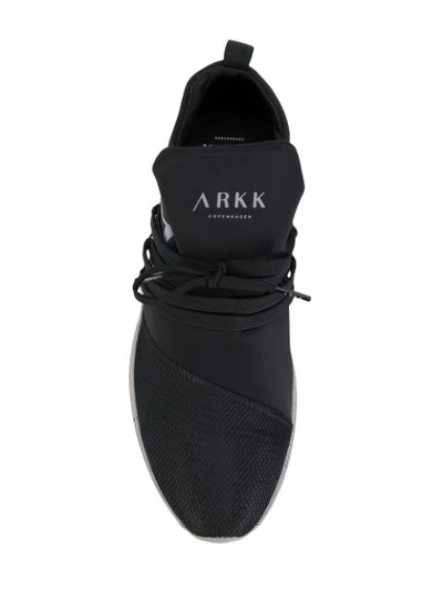 Shop Arkk Neoprene And Mesh Sneakers In Black