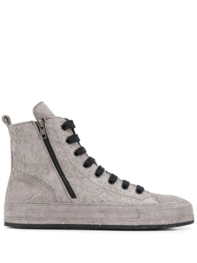 Shop Ann Demeulemeester Ankle Lace-up Sneakers In Grey