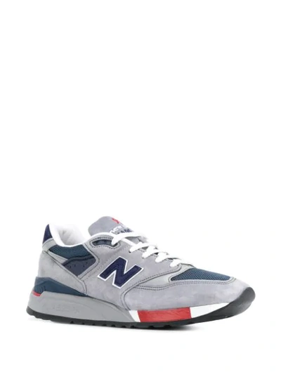 Shop New Balance Logo Patch Low Top Sneakers In Blue