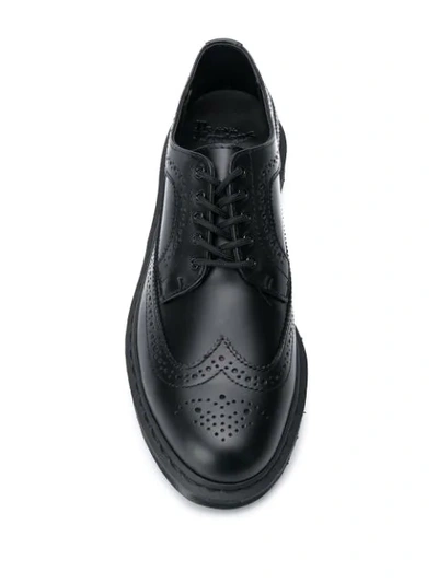 Shop Dr. Martens' Thick Sole Brogues In Nero