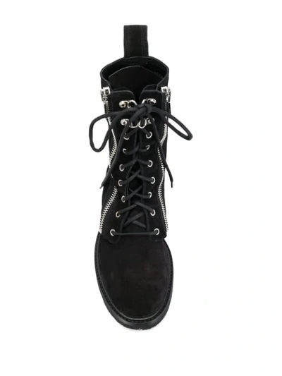 Shop Balmain Combat Ranger Ankle Boots In Black
