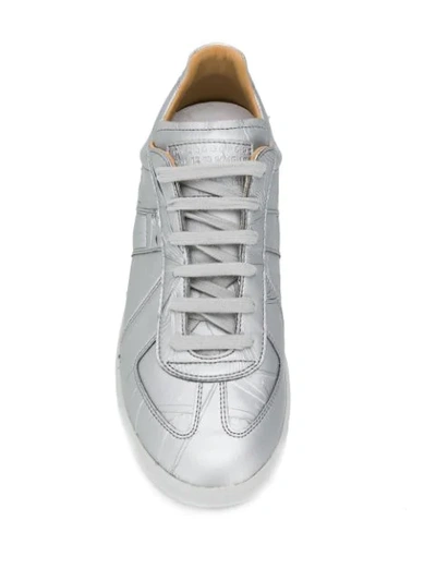 Shop Maison Margiela Replica Scotch Sneakers In Silver