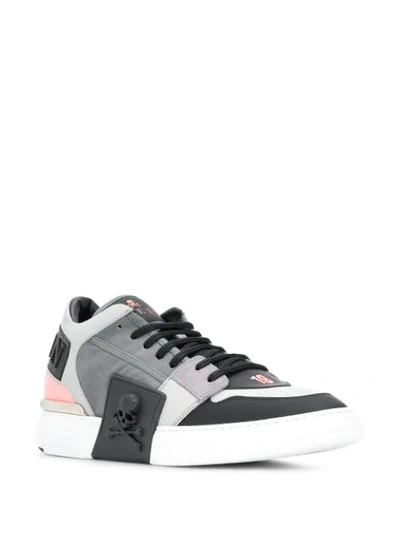 Shop Philipp Plein Logo Plaque Sneakers In Grey