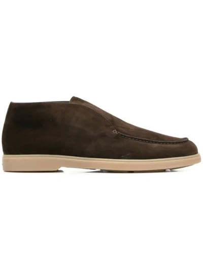 Shop Santoni Slip In Brown