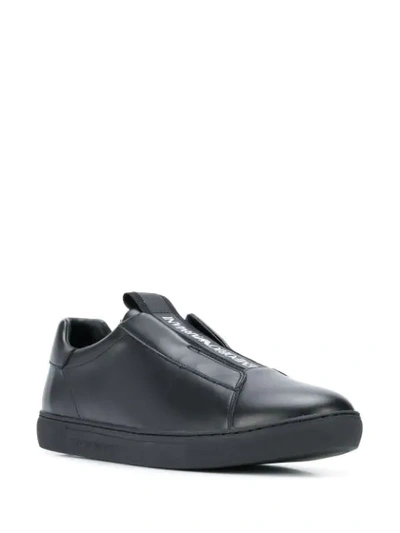 Shop Emporio Armani Slip-on Sneakers In Black
