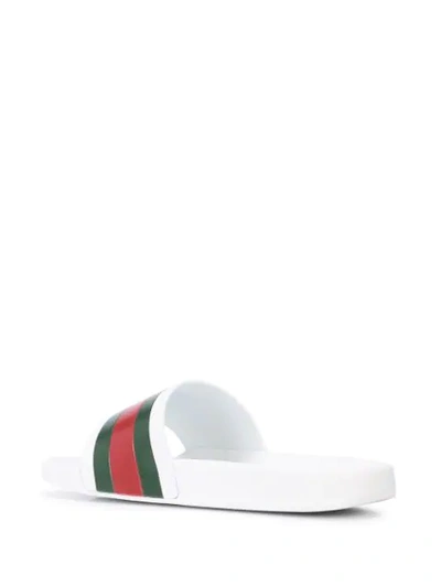 Shop Gucci Rubber Slide Sandals In 9079 Great White/red