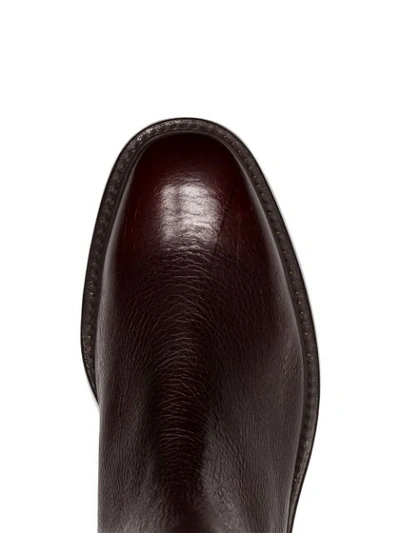 TRICKERS X BROWNS BURGUNDY LEATHER CHELSEA BOOTS - 红色