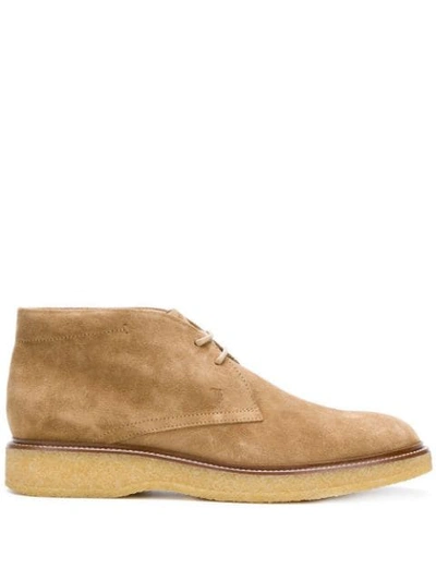Shop Tod's Chunky Sole Desert Boots In Neutrals
