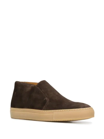Shop Doucal's Suede Slip-on Sneakers In Brown