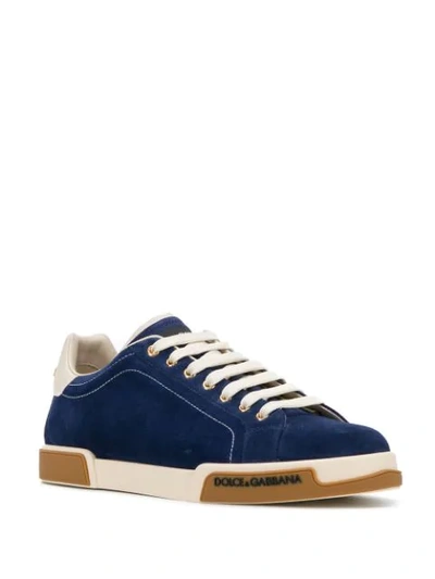 Shop Dolce & Gabbana Portofino Lace-up Sneakers In Blue