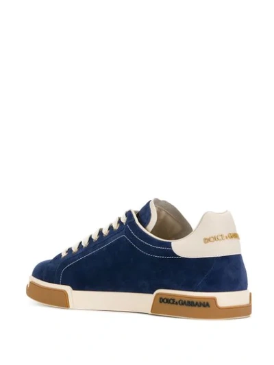 Shop Dolce & Gabbana Portofino Lace-up Sneakers In Blue