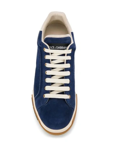 Shop Dolce & Gabbana Portofino Lace-up Sneakers In Blue