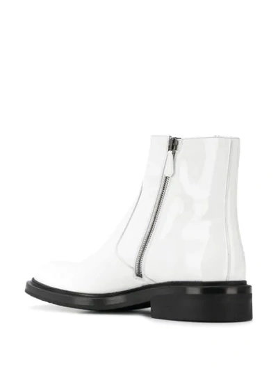 Shop Prada Round Toe Ankle Boots In F0009  Bianco