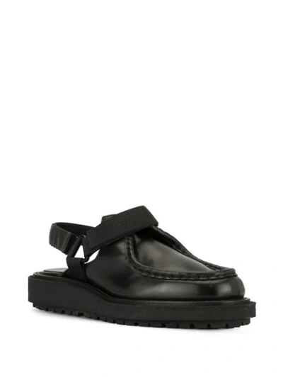 Shop Sacai Open Back Sandals In Black