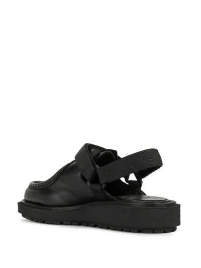 Shop Sacai Open Back Sandals In Black