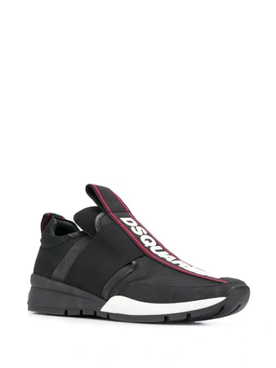 Shop Dsquared2 Low Top Tape Sneakers In Black