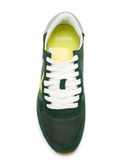 Shop Sun 68 Logo Low-top Sneakers - Green