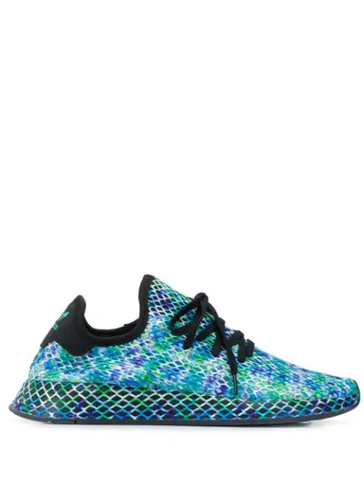 Shop Adidas Originals Deerupt Runner Sneakers In Blue