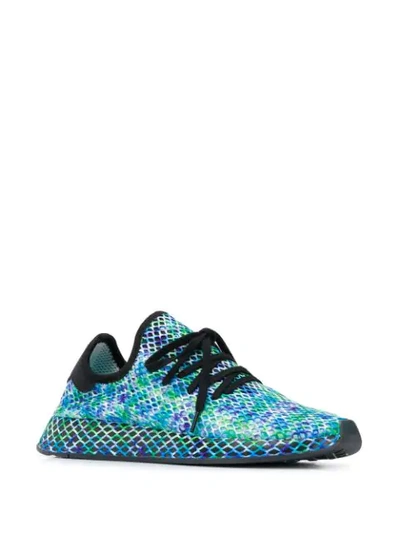 Shop Adidas Originals Deerupt Runner Sneakers In Blue