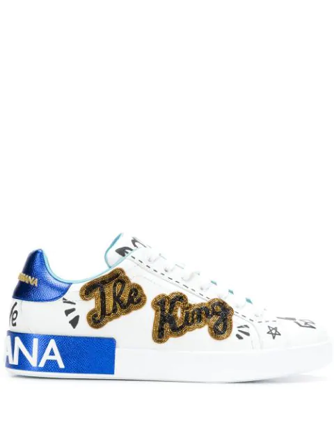 printed calfskin portofino sneakers