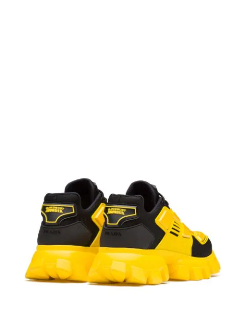 black and yellow prada sneakers