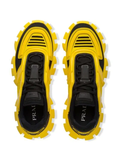 Shop Prada Cloudbust Thunder Sneakers In Yellow