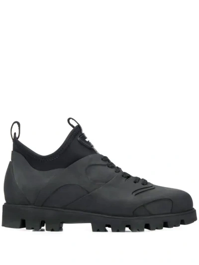 Shop Valentino Derby Sneakers In Black