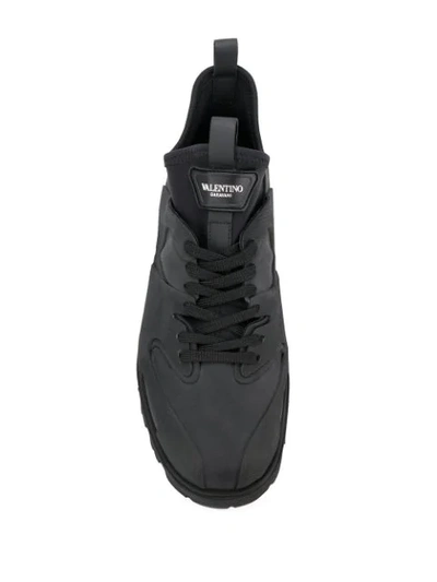 Shop Valentino Derby Sneakers In Black